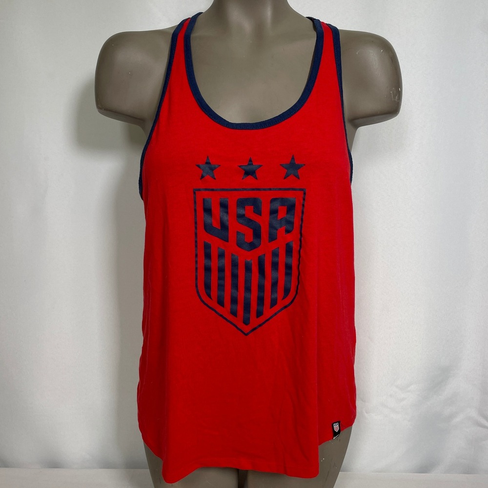 USWNT Soccer Nike Red Racerback Tri-Blend Athletic Cut Tank Top Women's LARGE
